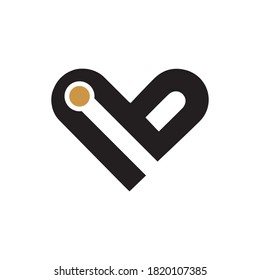 Letras iniciales ib logo o bi logo vectores plantillas de diseño