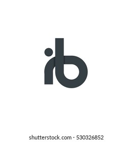 Initial Letter IB Logo Black