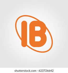 initial letter ib logo orange on white background