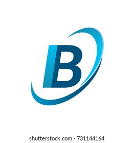 initial letter IB logotype company name colored blue swoosh design concept. vector logo for business and company identity.