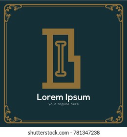Initial letter IB logotype company name. Vector for company name.