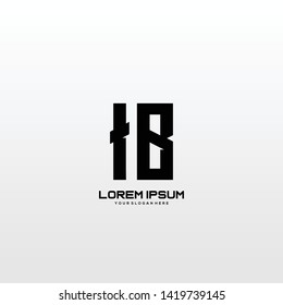 Initial letter IB minimalist art logo vector