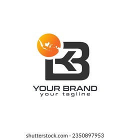 Letra inicial del diseño del logotipo de tipografía IBK sobre fondo blanco. ilustración vectorial.