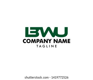 Initial letter IBWU logo design vector