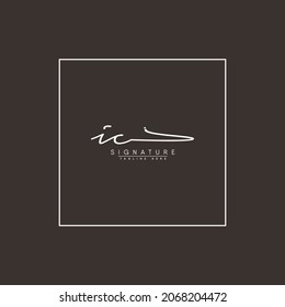 Initial Letter IC Logo - Hand Drawn Signature Style Logo
