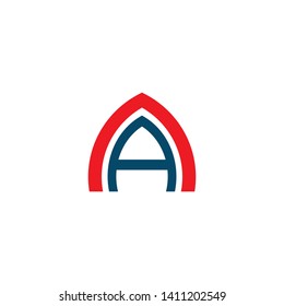 Initial A letter icon logo design vector template