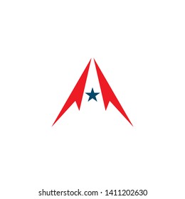 Initial A letter icon logo design vector template