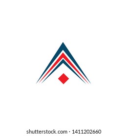 Initial A letter icon logo design vector template