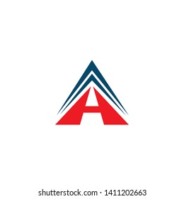 Initial A letter icon logo design vector template