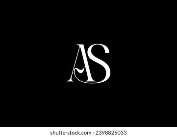 Logo-Design des AS-Anfangsbuchstaben und Vektorgrafik