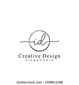 Logo escrito a mano con caligrafía de la letra inicial. Alfabeto escrito a mano en la plantilla de logotipo. Letras y alfabeto para el diseño de su logotipo.
