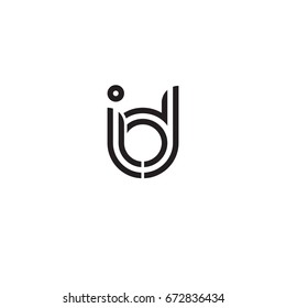 Initial letter id, linked outline rounded lowercase, monogram black