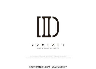 Initial Letter ID Logo or DI Logo Design Vector Template