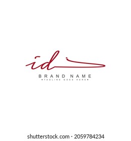 Initial Letter ID Logo - Handwritten Signature Logo