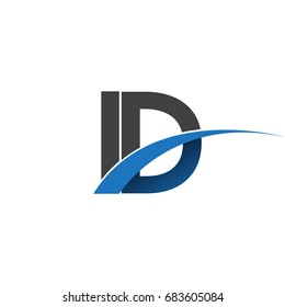 initial letter ID logotype company name colored blue and grey swoosh design. vector logo for business and company identity.
