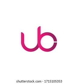 letra inicial id círculo vinculado moderno u logotipo en minúsculas rosado
