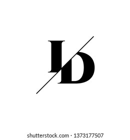 Initial Letter ID Monogram Sliced. Logo template isolated on white background