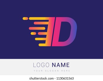 Initial Letter ID speed Logo Design template, logotype company name colored yellow, magenta and blue.for business and company identity.
