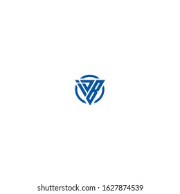 Initial letter IDB triangle monogram cool modern logo