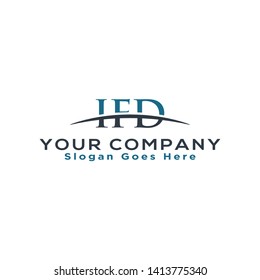 Initial letter IFD, overlapping movement swoosh horizon logo company design inspiration in blue and gray color vector