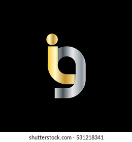 Initial Letter IG Design Logo Gold Silver