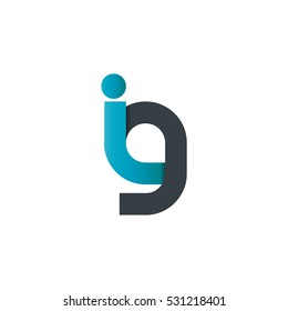 Initial Letter IG Design Logo Blue Black