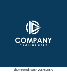 Letra inicial Diseño de logotipo de símbolo moderno IG o GI
