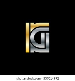 Initial Letter IG IC Linked Design Logo Gold Silver