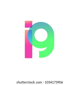 Initial Letter IG Lowercase Logo green, pink and Blue, Modern and Simple Logo Design.
