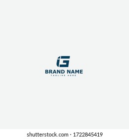 Letra inicial IG, logotipo de negrita de línea directa