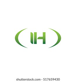initial letter IH brackets uppercase logo green vector element template design