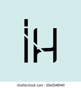 initial letter IH logo design