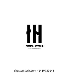 Initial letter IH minimalist art logo vector