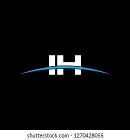 Initial letter IH overlapping movement swoosh horizon logo vector for logo company isolated in black background