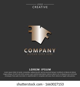 Initial Letter ii Gold Logo Design Template Elements. Letter i Negative Space. Suitable for business, consulting group company.