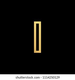 Initial letter I II minimalist art logo, gold color on black background