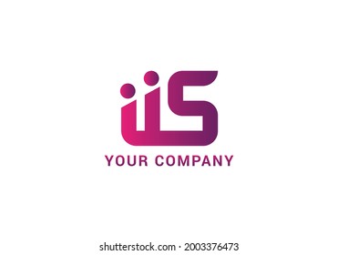 Initial letter iis logo design vector image