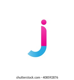 initial letter ij linked round lowercase logo pink blue