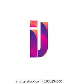 Initial Letter IJ Logo Lowercase, magenta and orange, Modern and Simple Logo Design.