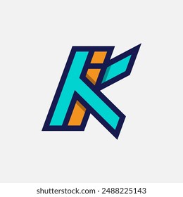 Initial Letter IK or KI Logo, Monogram Logo letter I with K combination, design logo template element, vector illustration