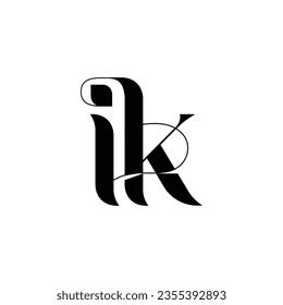 Initial letter ik logo design creative modern symbol icon monogram