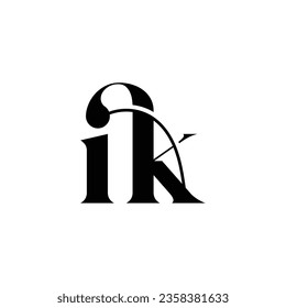 Letra inicial diseño logotipo ik creativo símbolo moderno monograma