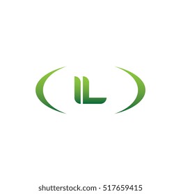 initial letter IL brackets uppercase logo green vector element template design