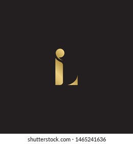 Initial letter il i l  uppercase modern logo design template elements. Gold letter Isolated on black  background. Suitable for business, consulting group company.