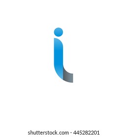 initial letter il, letter li, modern linked circle round lowercase logo blue gray