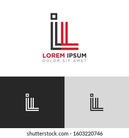 Initial Letter IL linked uppercase overlap modern logo design template. Suitable for business, consulting group company