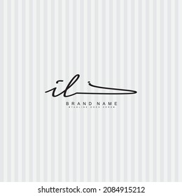 Initial Letter IL Logo - Hand Drawn Signature Style Logo