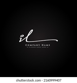 Initial Letter IL Logo - Handwritten Signature Style Logo