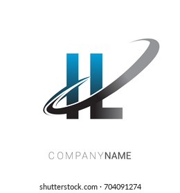 initial letter IL logotype company name colored blue and grey swoosh design. logo design for business and company identity.