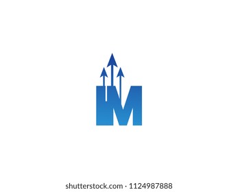 Initial Letter IM Arrow Chart Finance Business